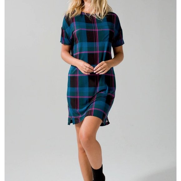 SOMA COOL NIGHTS Modern Sleep Night Shirt PJ Gown Plaid Green SMALL & MEDIUM $46 - Picture 2 of 10